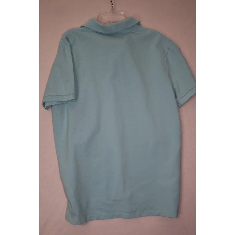 Polo Ralph Lauren Mens‎ Custom Slim Fit Cotton Mesh Polo Shirt Light Blue Large